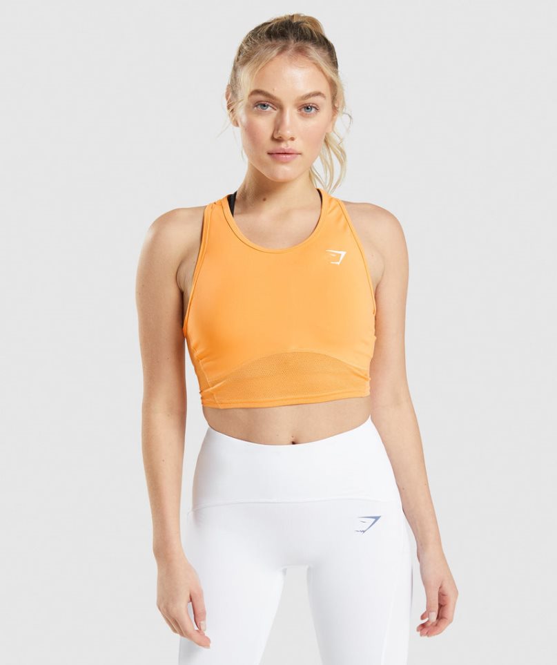 Women\'s Gymshark Pulse Crop Tanks Orange | NZ 1PXUDM